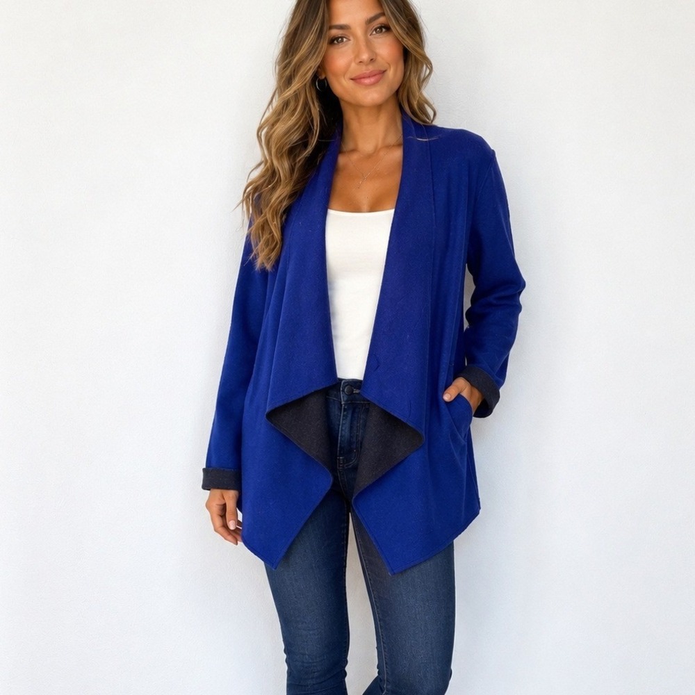Eileen Fisher Felted Merino Wool Cardigan Quiet Luxury Old Money Dark Academia